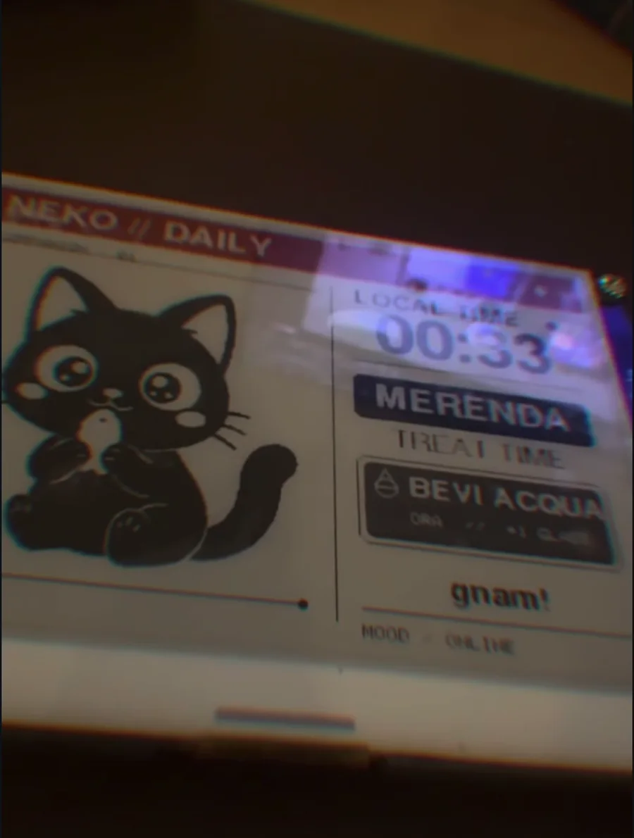 The real PAPER prototype with the NEKO character